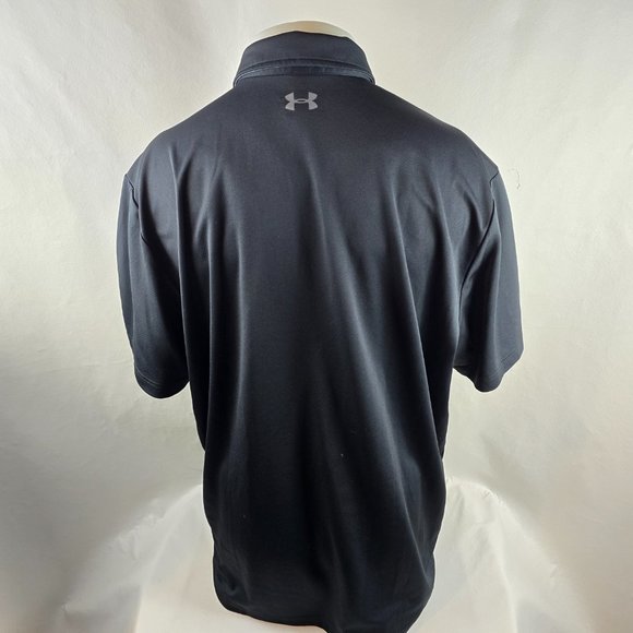 Under Armour Shirt Mens 2XL Black Polo Golf Heatgear Loose Work Employee Crane - Picture 7 of 8